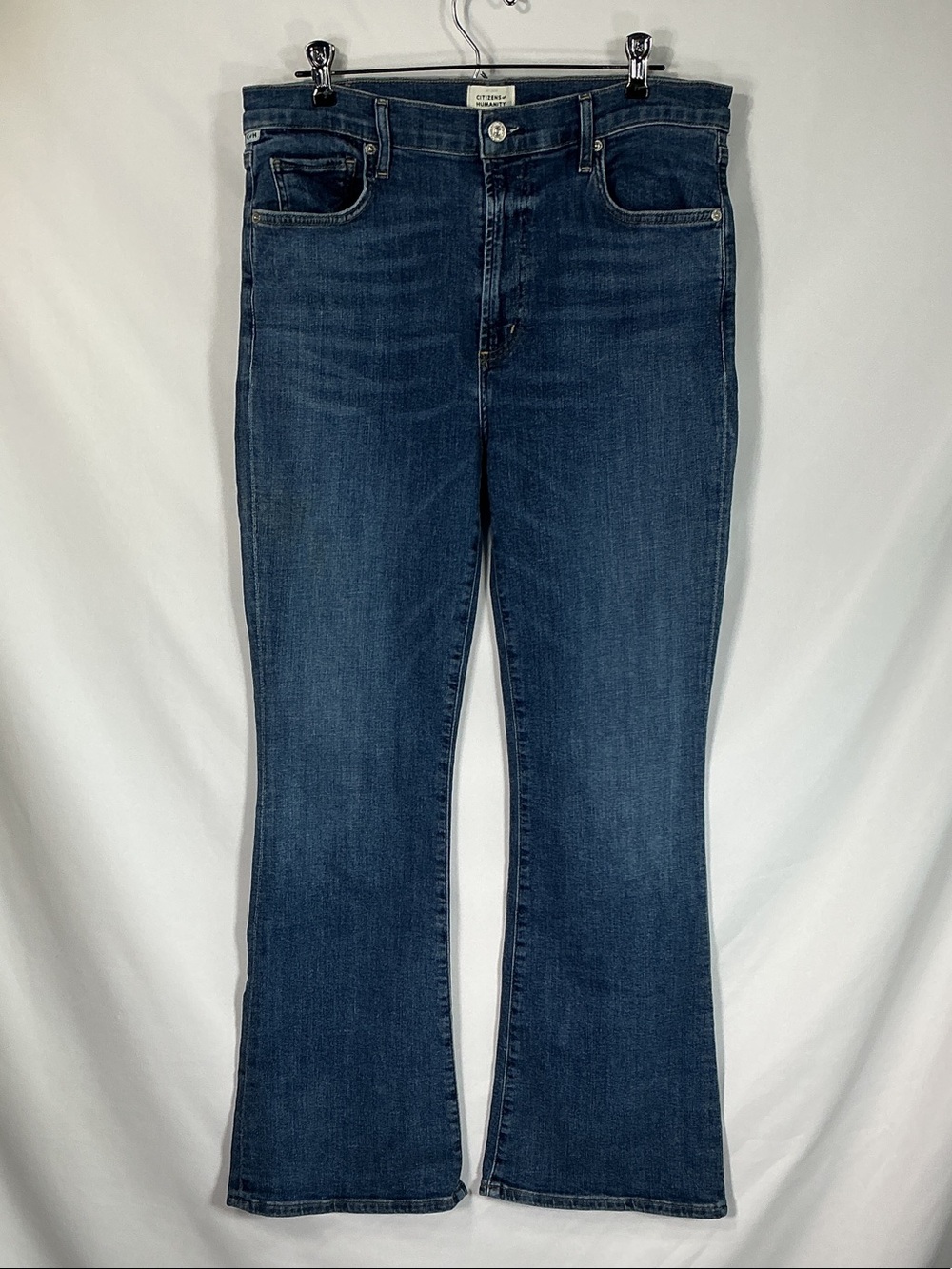 Citizens of Humanity Isola Cropped Boot Jeans Mid Rise Blue Stretch Pants 31